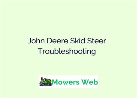 how to test john deere skid steer portlock|jd skid steer troubleshooting chart.